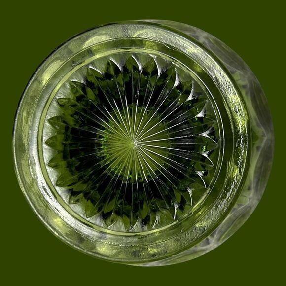 Vintage 1970s Footed Green Glass Candy Dish - Picture 3 of 3